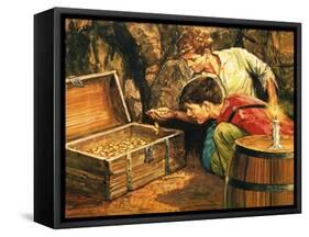 Tom Sawyer and Huckleberry Finn-English School-Framed Stretched Canvas