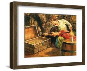 Tom Sawyer and Huckleberry Finn-English School-Framed Giclee Print