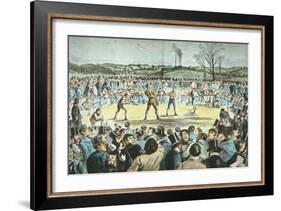 Tom Sayers V. John Heenan at Farnborough, England on 17th April, 1860-English School-Framed Giclee Print