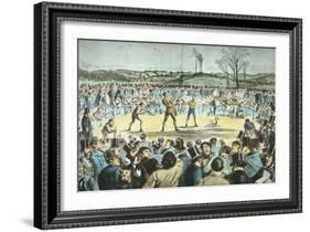 Tom Sayers V. John Heenan at Farnborough, England on 17th April, 1860-English School-Framed Giclee Print