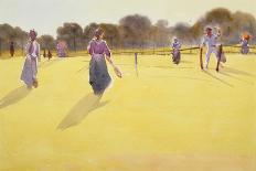 The Tennis Party c1930-Tom Simpson-Stretched Canvas