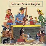 Cats And Kittens For Sale-Tom Sinnickson-Art Print