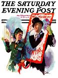 "Low-Cut Red Dress," Saturday Evening Post Cover, January 20, 1934-Tom Webb-Giclee Print