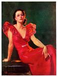 "Low-Cut Red Dress,"January 20, 1934-Tom Webb-Giclee Print