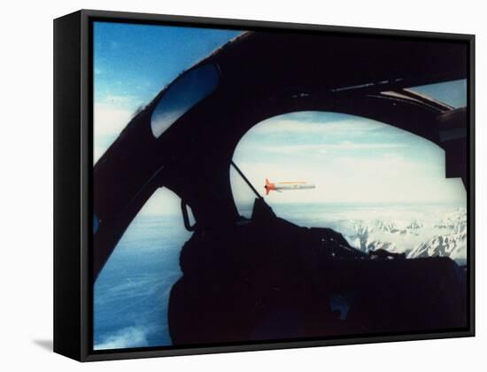 Tomahawk Cruise Missile in Flight as Seen from US Navy Chase Plane-null-Framed Stretched Canvas