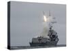 Tomahawk Cruise Missile Launch from Guided-Missile Destroyer USS Sterett, 2010-null-Stretched Canvas