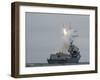 Tomahawk Cruise Missile Launch from Guided-Missile Destroyer USS Sterett, 2010-null-Framed Photo