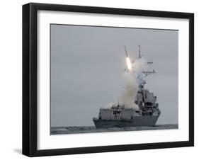 Tomahawk Cruise Missile Launch from Guided-Missile Destroyer USS Sterett, 2010-null-Framed Photo