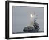 Tomahawk Cruise Missile Launch from Guided-Missile Destroyer USS Sterett, 2010-null-Framed Photo