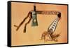 Tomahawk Pipe, Blackfoot Tribe (Steel and Textile)-American-Framed Stretched Canvas