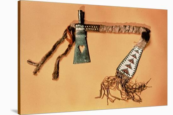Tomahawk Pipe, Blackfoot Tribe (Steel and Textile)-American-Stretched Canvas