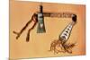 Tomahawk Pipe, Blackfoot Tribe (Steel and Textile)-American-Mounted Premium Giclee Print