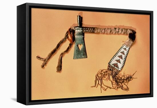 Tomahawk Pipe, Blackfoot Tribe (Steel and Textile)-American-Framed Stretched Canvas