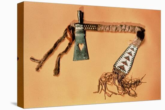 Tomahawk Pipe, Blackfoot Tribe (Steel and Textile)-American-Stretched Canvas