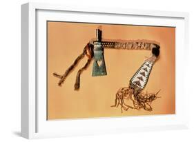 Tomahawk Pipe, Blackfoot Tribe (Steel and Textile)-American-Framed Giclee Print