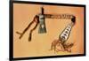 Tomahawk Pipe, Blackfoot Tribe (Steel and Textile)-American-Framed Giclee Print