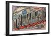 Tomahawk, Wisconsin - Large Letter Scenes-Lantern Press-Framed Art Print