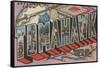 Tomahawk, Wisconsin - Large Letter Scenes-Lantern Press-Framed Stretched Canvas