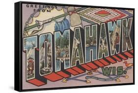 Tomahawk, Wisconsin - Large Letter Scenes-Lantern Press-Framed Stretched Canvas