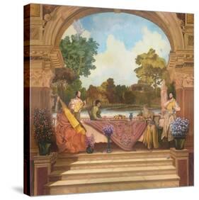Toman Dining Scene-Victor Valla-Stretched Canvas