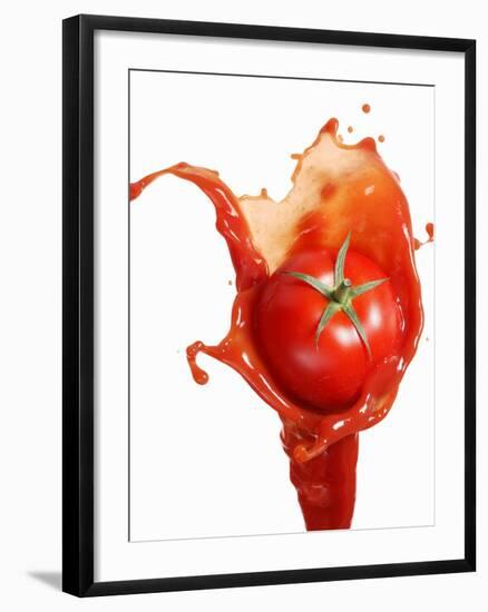 Tomato on Ketchup Splash-Kröger & Gross-Framed Photographic Print