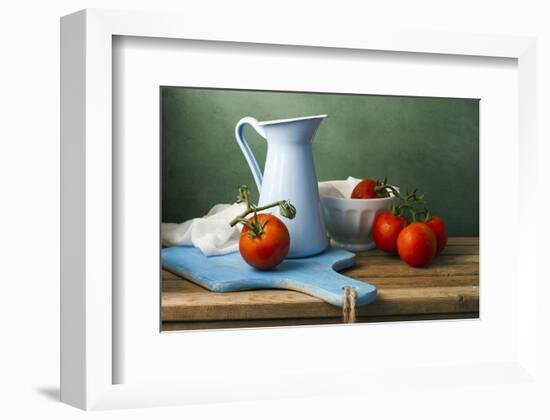 Tomatoes Bowl & Jug Still Life-null-Framed Art Print