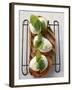 Tomatoes, Mozzarella and Basil on Toasted Bread-null-Framed Photographic Print