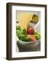 Tomatoes, Spaghetti and Basil in a Bowl-Foodcollection-Framed Photographic Print