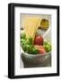 Tomatoes, Spaghetti and Basil in a Bowl-Foodcollection-Framed Photographic Print