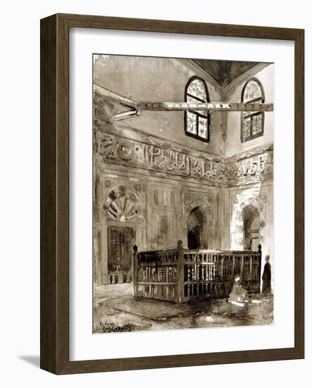 Tomb in a Mosque, Cairo, Egypt, 1928-Louis Cabanes-Framed Giclee Print