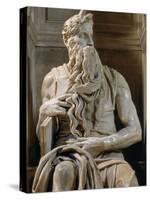 Tomb of Giulio II: Moses, by Buonarroti Michelangelo, 1513, 16th Century, Marble-Michelangelo Buonarroti-Stretched Canvas