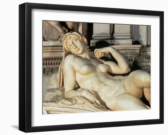 Tomb of Lorenzo De Medici, Detail of Dawn-Michelangelo Buonarroti-Framed Giclee Print