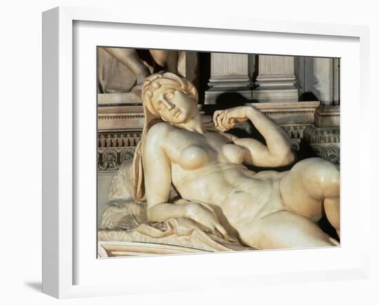 Tomb of Lorenzo De Medici, Detail of Dawn-Michelangelo Buonarroti-Framed Giclee Print