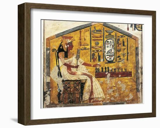 Tomb of Nefertari, Detail of Antechamber Frescoes, Queen Nefertari Playing Senet-null-Framed Giclee Print