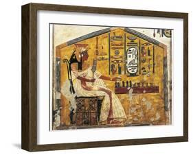 Tomb of Nefertari, Detail of Antechamber Frescoes, Queen Nefertari Playing Senet-null-Framed Giclee Print