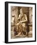 Tomb of Pope Julius II (1453-1513) Detail of Moses, 1513-16 (Marble)-Michelangelo Buonarroti-Framed Giclee Print