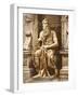 Tomb of Pope Julius II (1453-1513) Detail of Moses, 1513-16 (Marble)-Michelangelo Buonarroti-Framed Giclee Print