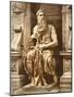 Tomb of Pope Julius II (1453-1513) Detail of Moses, 1513-16 (Marble)-Michelangelo Buonarroti-Mounted Giclee Print