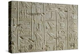 Tomb of Ramses II, Relief of Hieroglyphics Illustrating Litany of Ra from 19th Dynasty-null-Stretched Canvas