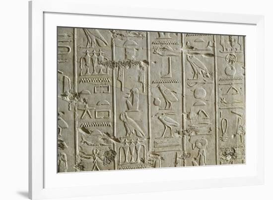 Tomb of Ramses II, Relief of Hieroglyphics Illustrating Litany of Ra from 19th Dynasty-null-Framed Giclee Print