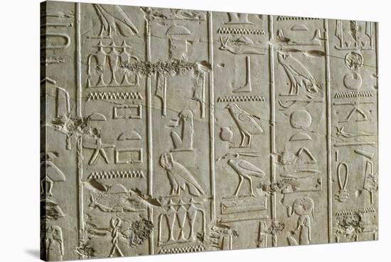 Tomb of Ramses II, Relief of Hieroglyphics Illustrating Litany of Ra from 19th Dynasty-null-Stretched Canvas