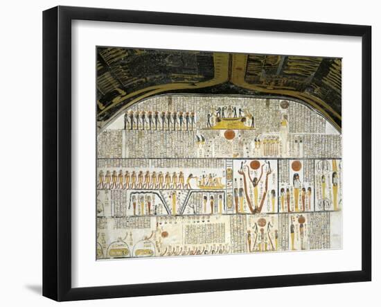 Tomb of Ramses VI, Mural Paintings of Ra in Solar Bark-null-Framed Giclee Print