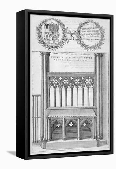 Tomb of Roger Niger, Bishop of London, in Old St Paul's Cathedral, 1656-Wenceslaus Hollar-Framed Stretched Canvas