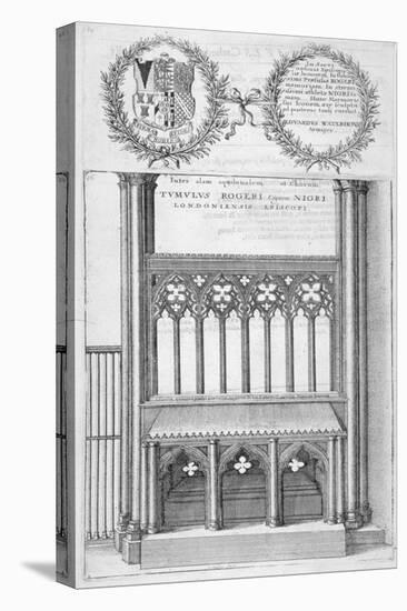 Tomb of Roger Niger, Bishop of London, in Old St Paul's Cathedral, 1656-Wenceslaus Hollar-Stretched Canvas