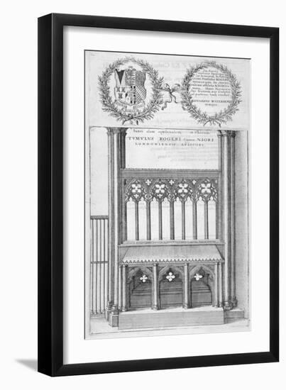 Tomb of Roger Niger, Bishop of London, in Old St Paul's Cathedral, 1656-Wenceslaus Hollar-Framed Giclee Print