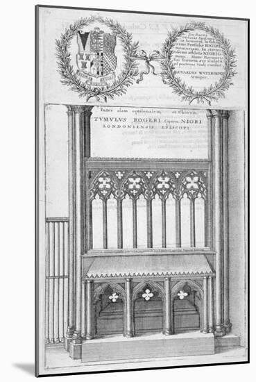 Tomb of Roger Niger, Bishop of London, in Old St Paul's Cathedral, 1656-Wenceslaus Hollar-Mounted Giclee Print