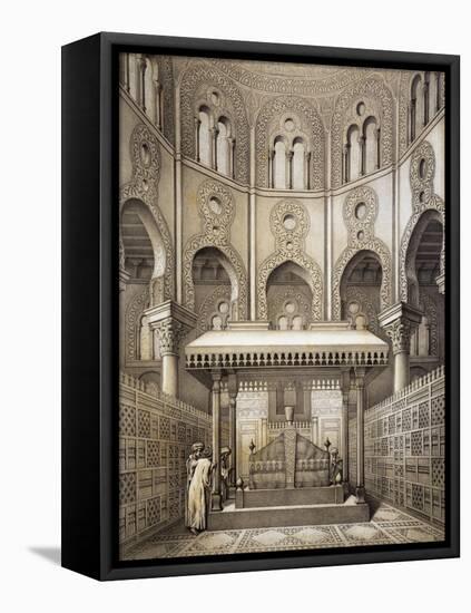 Tomb of Sultan Qalaum (14th Century) in Cairo-Emile Prisse d'Avennes-Framed Stretched Canvas