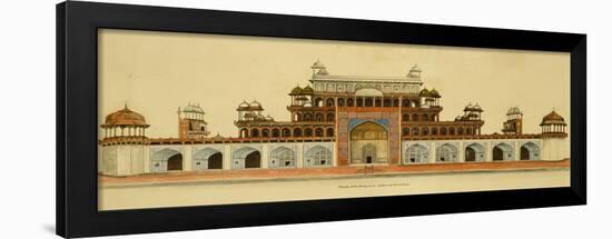 Tomb of the Emperor Akbar at Sikandra, Near Agra, Crawing in Line and Wash. Delhi, India, c.1816-null-Framed Giclee Print
