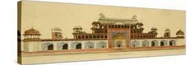 Tomb of the Emperor Akbar at Sikandra, Near Agra, Crawing in Line and Wash. Delhi, India, c.1816-null-Stretched Canvas