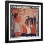 Tomb Painting Depicting the Departed before Osiris, Isis, and Thoth (Fresco)-Egyptian 2nd Dynasty-Framed Giclee Print